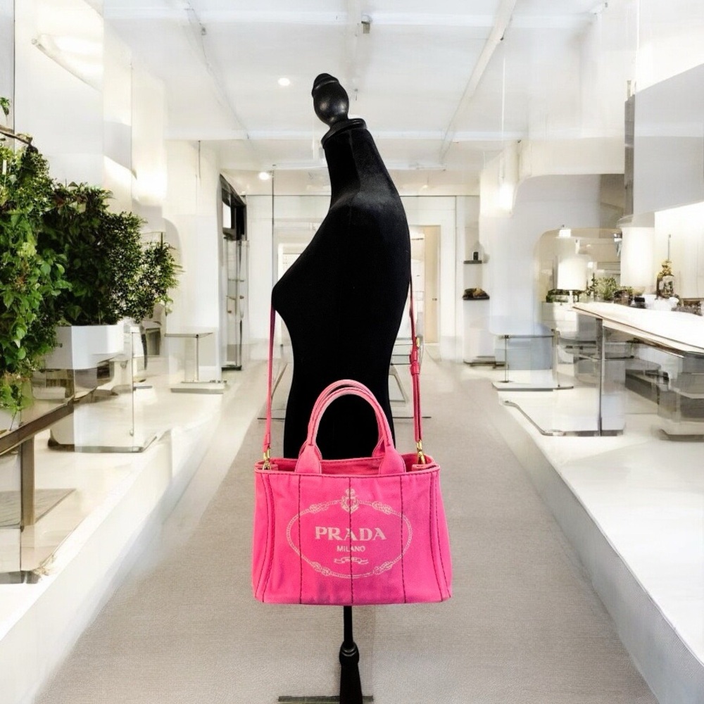 Prada Canapa Pink 2/Way Tote  (A358) - Picture 3 of 17
